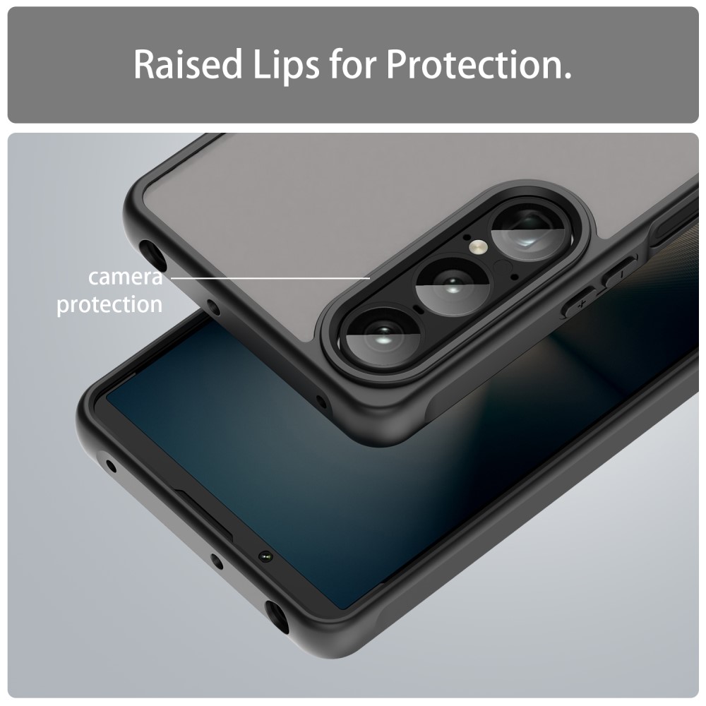  Sony Xperia 1 VII Skal Hybrid Frosted Svart - Teknikhallen.se