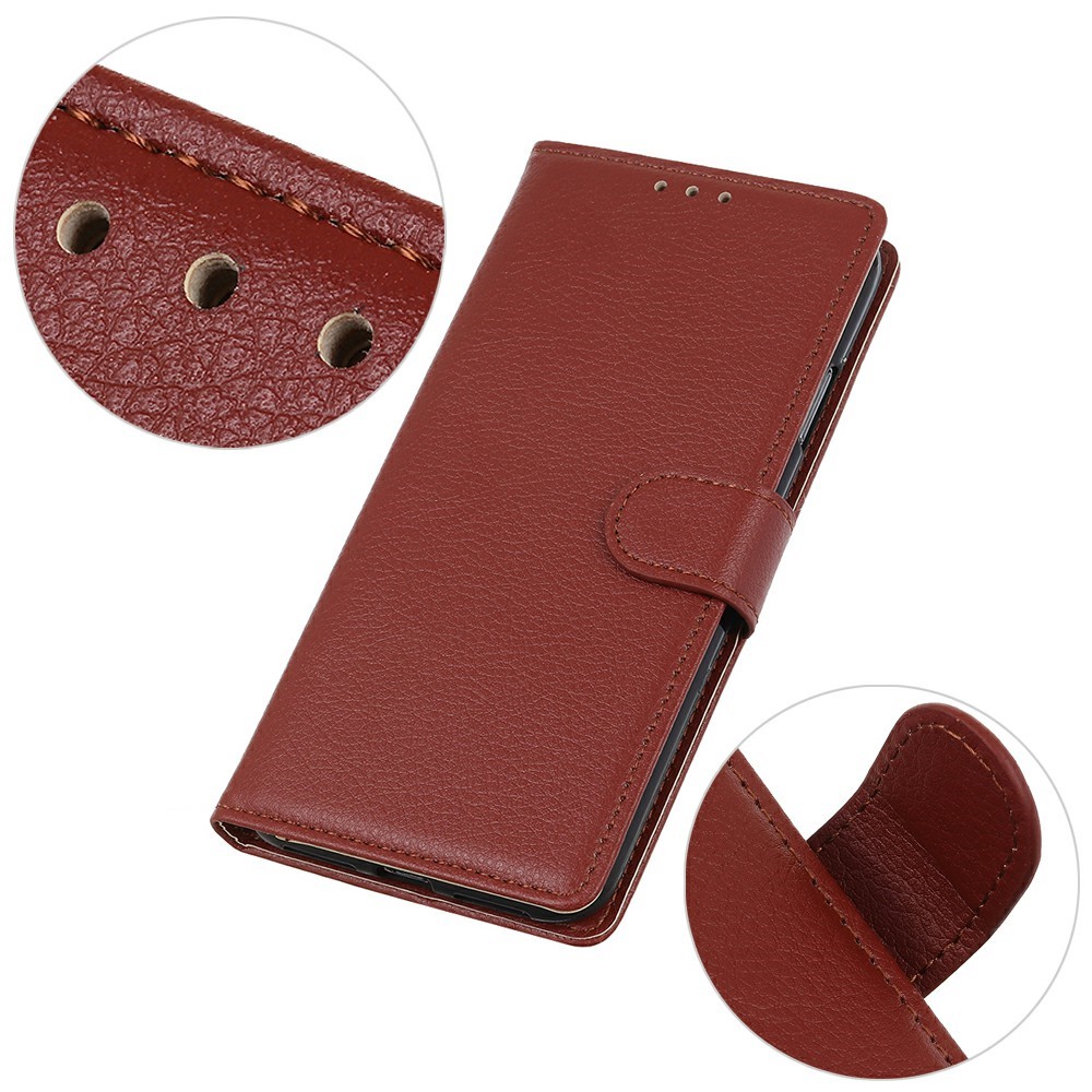  Sony Xperia 1 VII Fodral Litchi Läder Brun - Teknikhallen.se