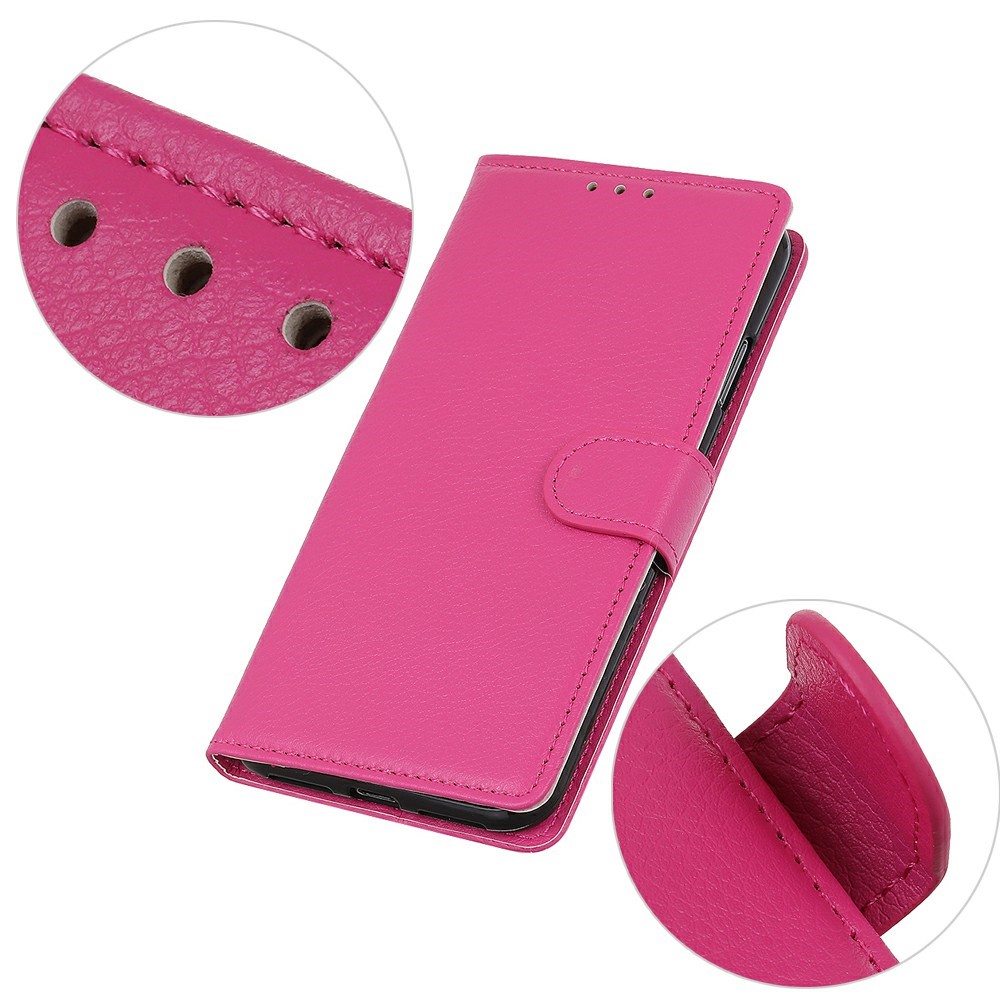  Sony Xperia 1 VII Fodral Litchi Läder Rosa - Teknikhallen.se