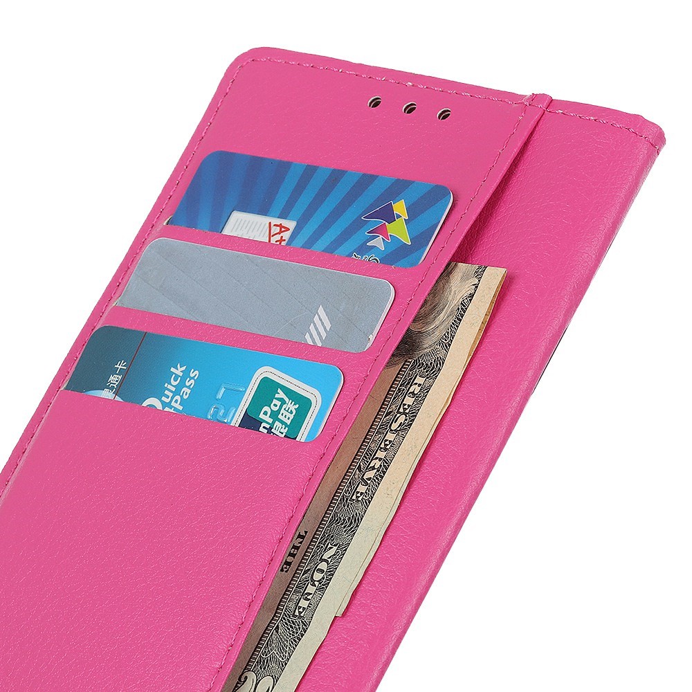  Sony Xperia 1 VII Fodral Litchi Läder Rosa - Teknikhallen.se