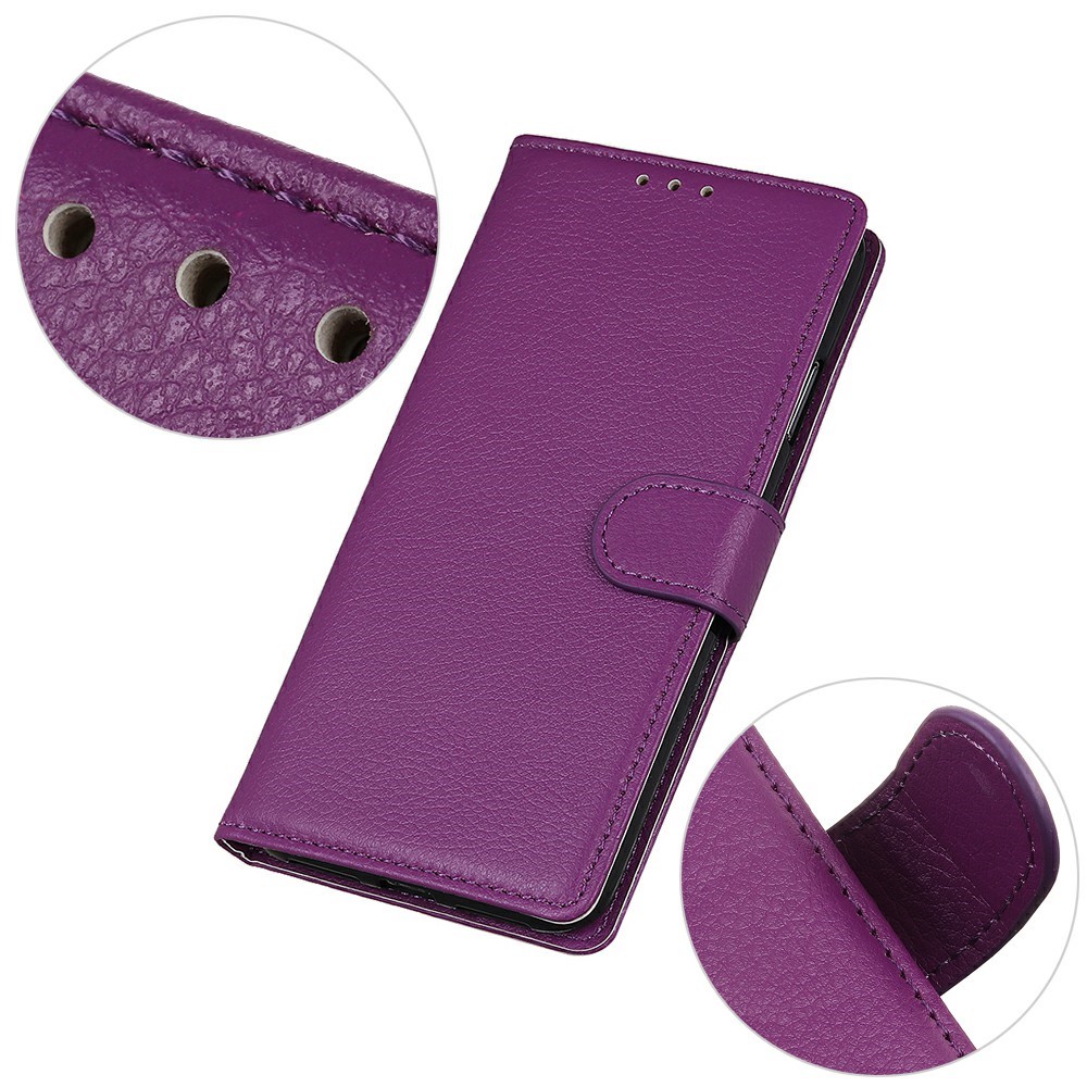  Sony Xperia 1 VII Fodral Litchi Läder Lila - Teknikhallen.se