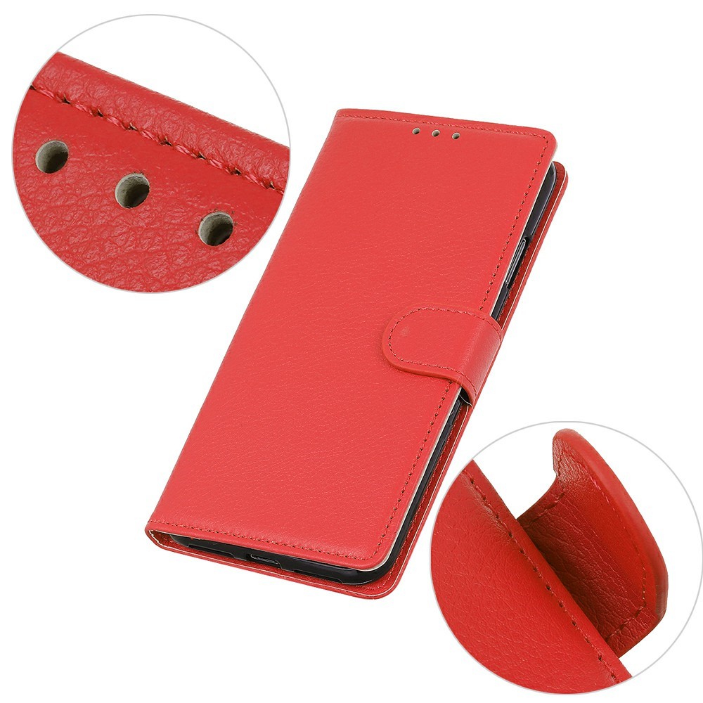  Sony Xperia 1 VII Fodral Litchi Läder Röd - Teknikhallen.se