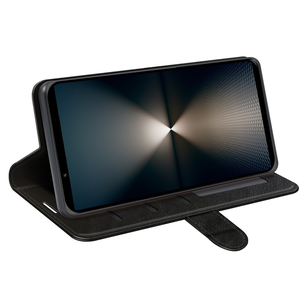  Sony Xperia 1 VII Fodral Crazy Horse Läder Svart - Teknikhallen.se