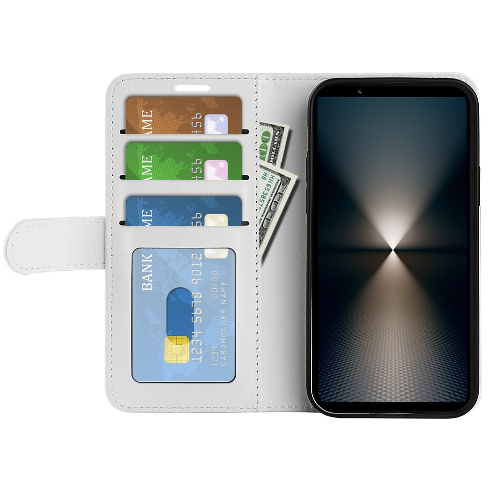  Sony Xperia 1 VII Fodral Crazy Horse Läder Vit - Teknikhallen.se