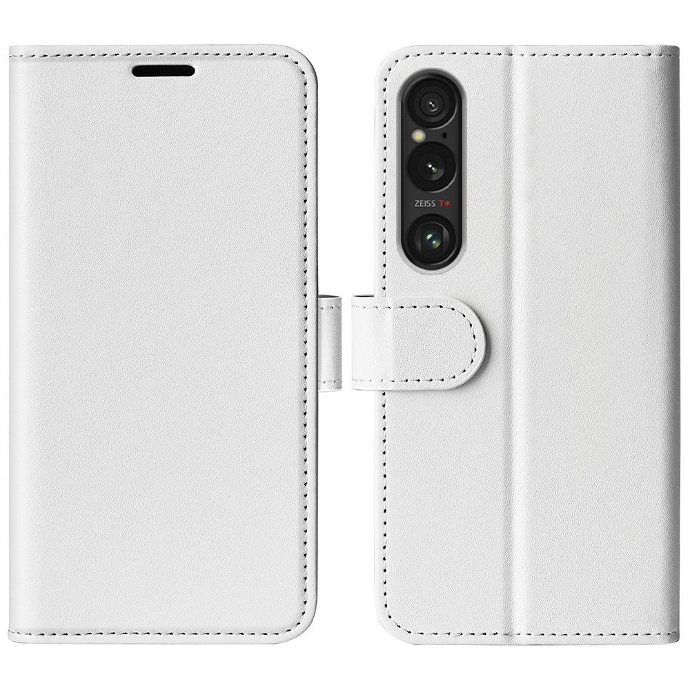  Sony Xperia 1 VII Fodral Crazy Horse Läder Vit - Teknikhallen.se