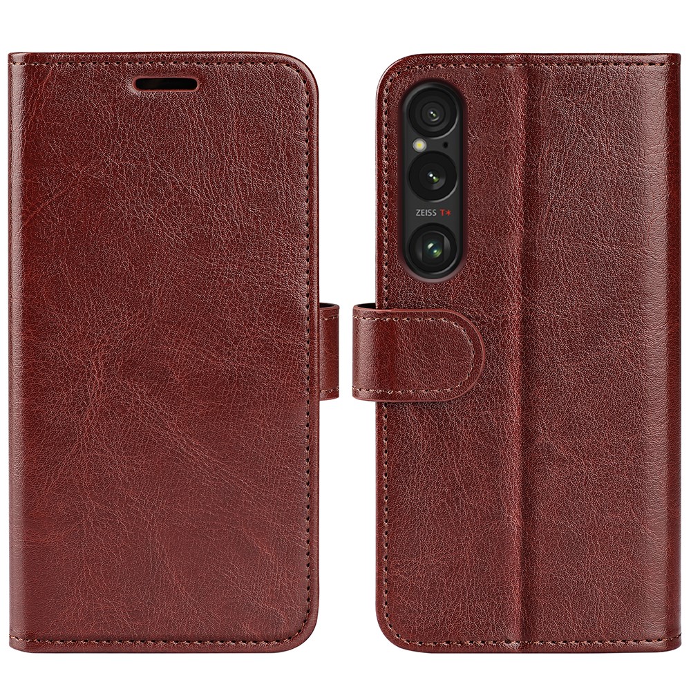  Sony Xperia 1 VII Fodral Crazy Horse Läder Brun - Teknikhallen.se