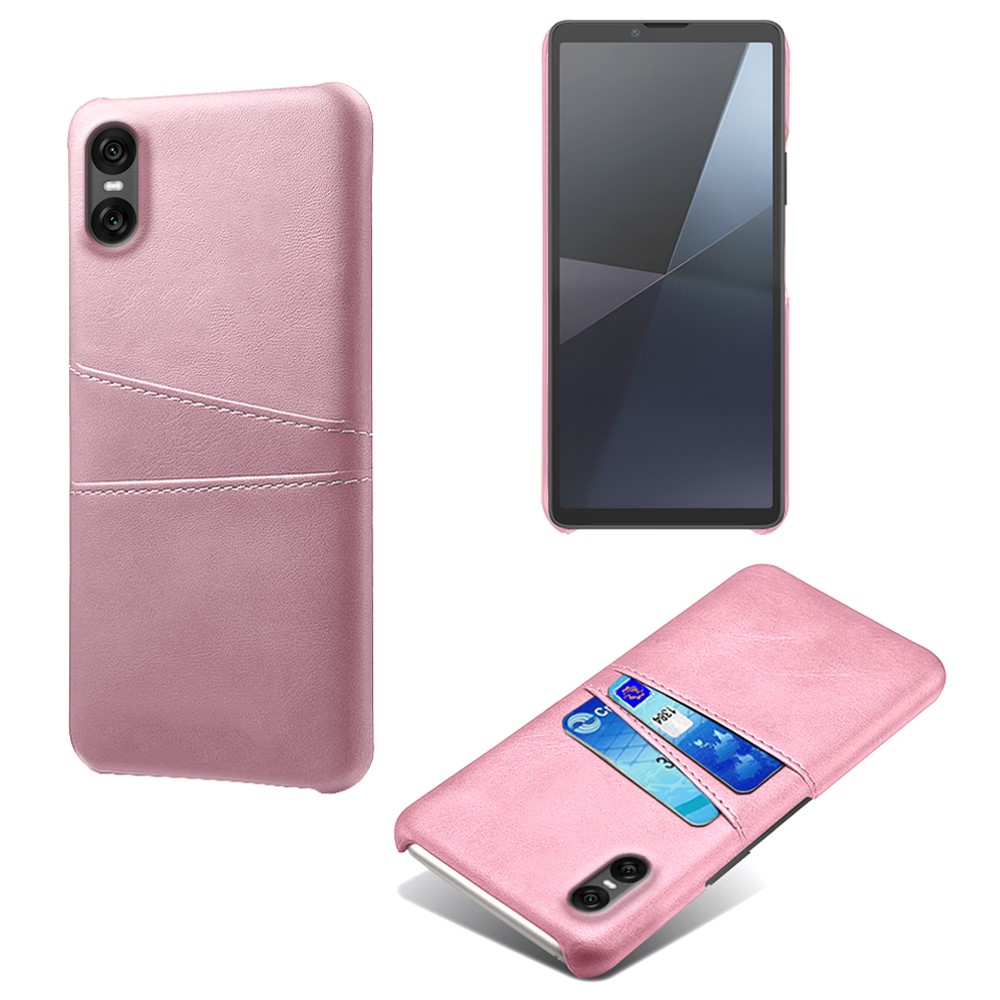  Sony Xperia 10 VII Läderbelagt Skal Med Kortfack Roséguld - Teknikhallen.se