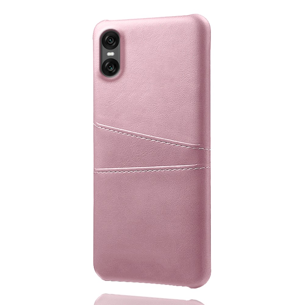  Sony Xperia 10 VII Läderbelagt Skal Med Kortfack Roséguld - Teknikhallen.se