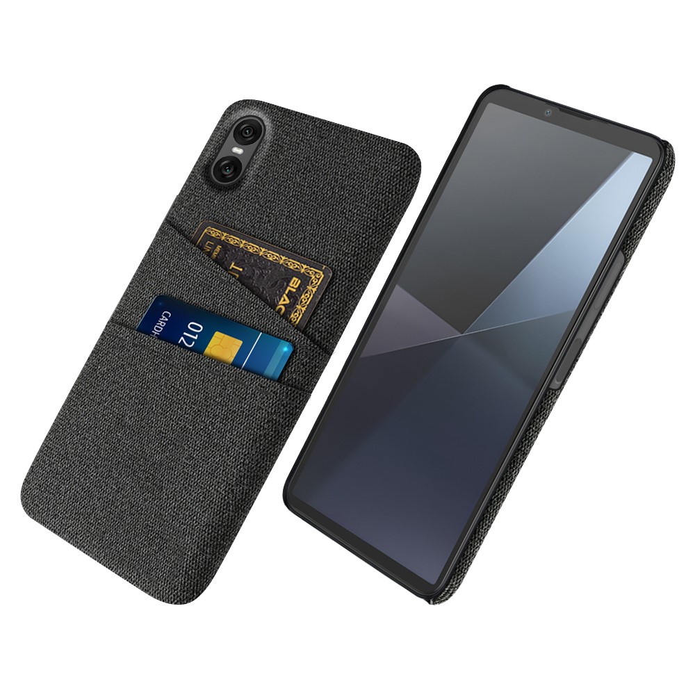  Sony Xperia 10 VII Skal Med Kortfack Tygbelagt Svart - Teknikhallen.se