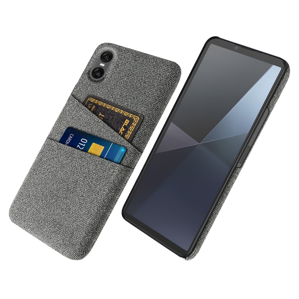  Sony Xperia 10 VII Skal Med Kortfack Tygbelagt Grå - Teknikhallen.se