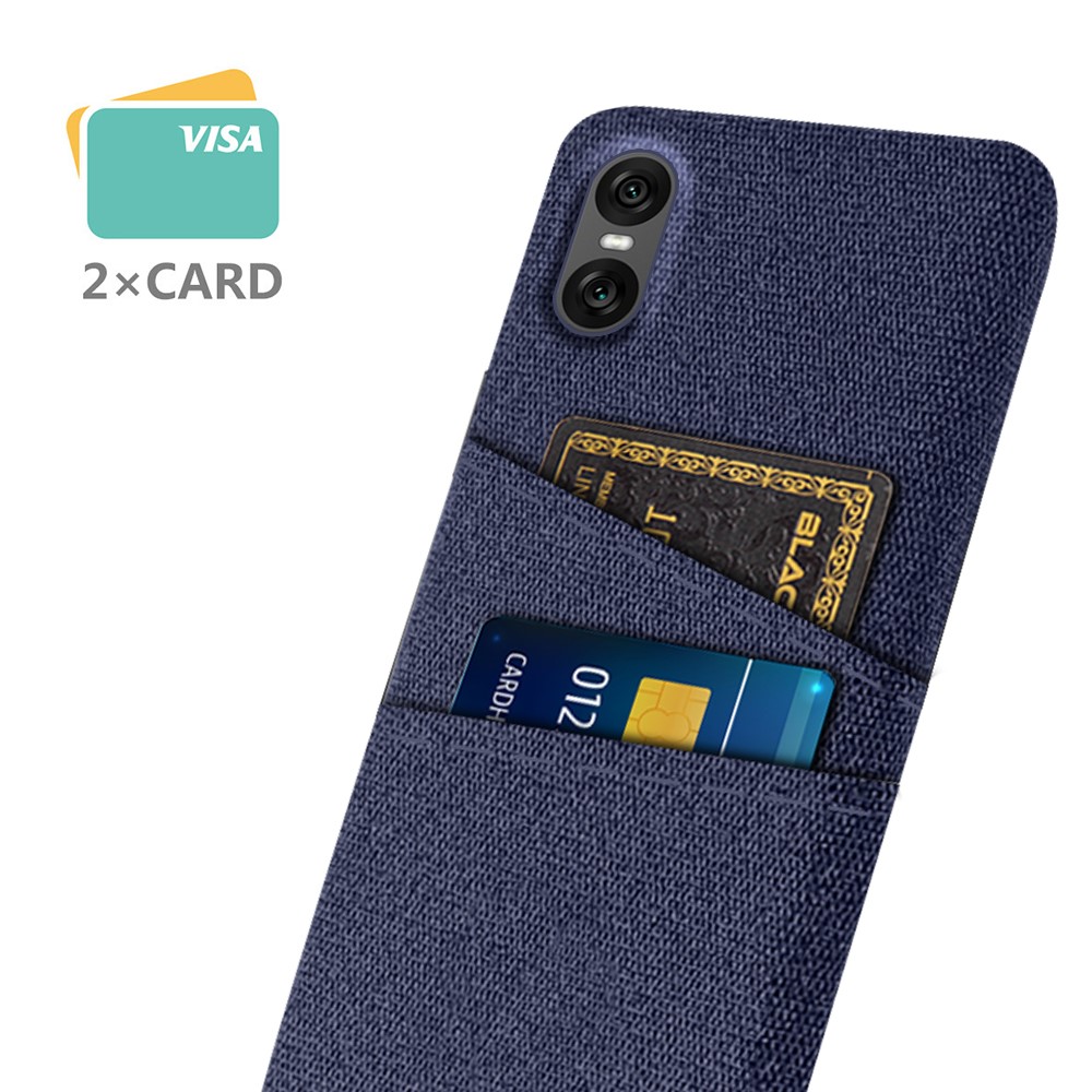  Sony Xperia 10 VII Skal Med Kortfack Tygbelagt Blå - Teknikhallen.se