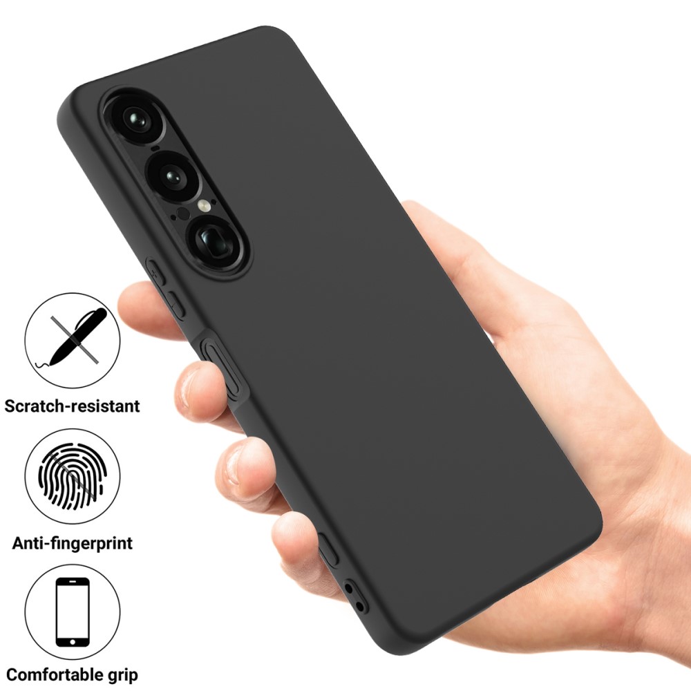  Sony Xperia 1 VII Skal Liquid Silikon Svart - Teknikhallen.se