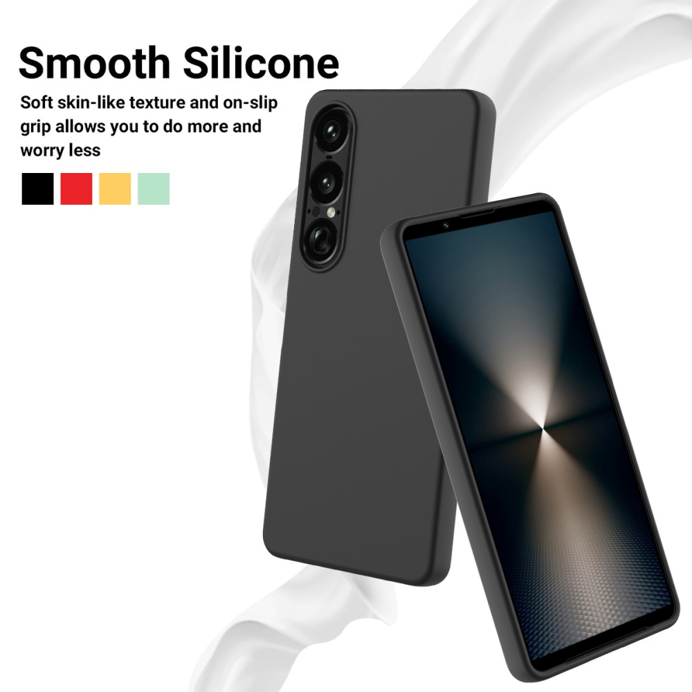  Sony Xperia 1 VII Skal Liquid Silikon Svart - Teknikhallen.se