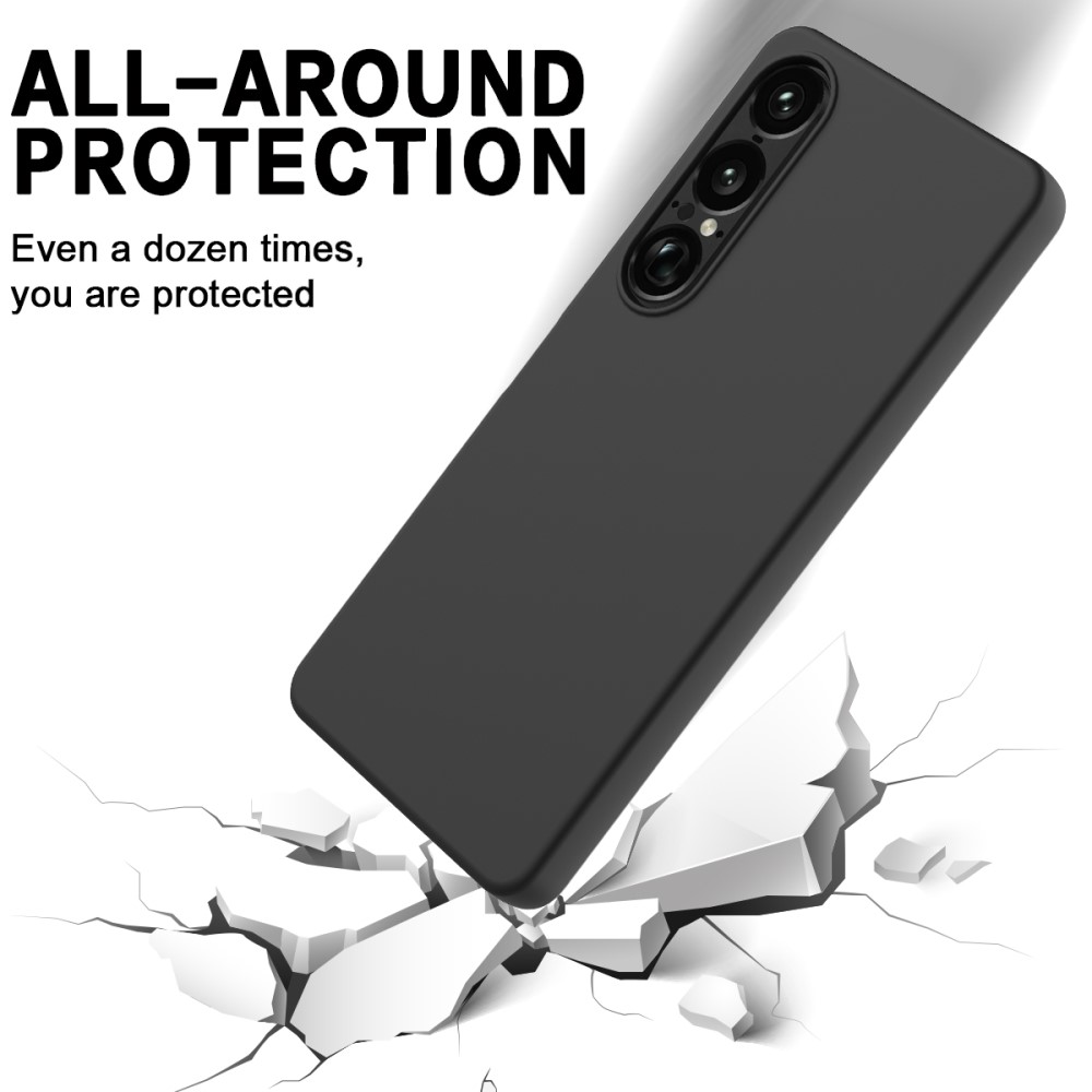  Sony Xperia 1 VII Skal Liquid Silikon Svart - Teknikhallen.se