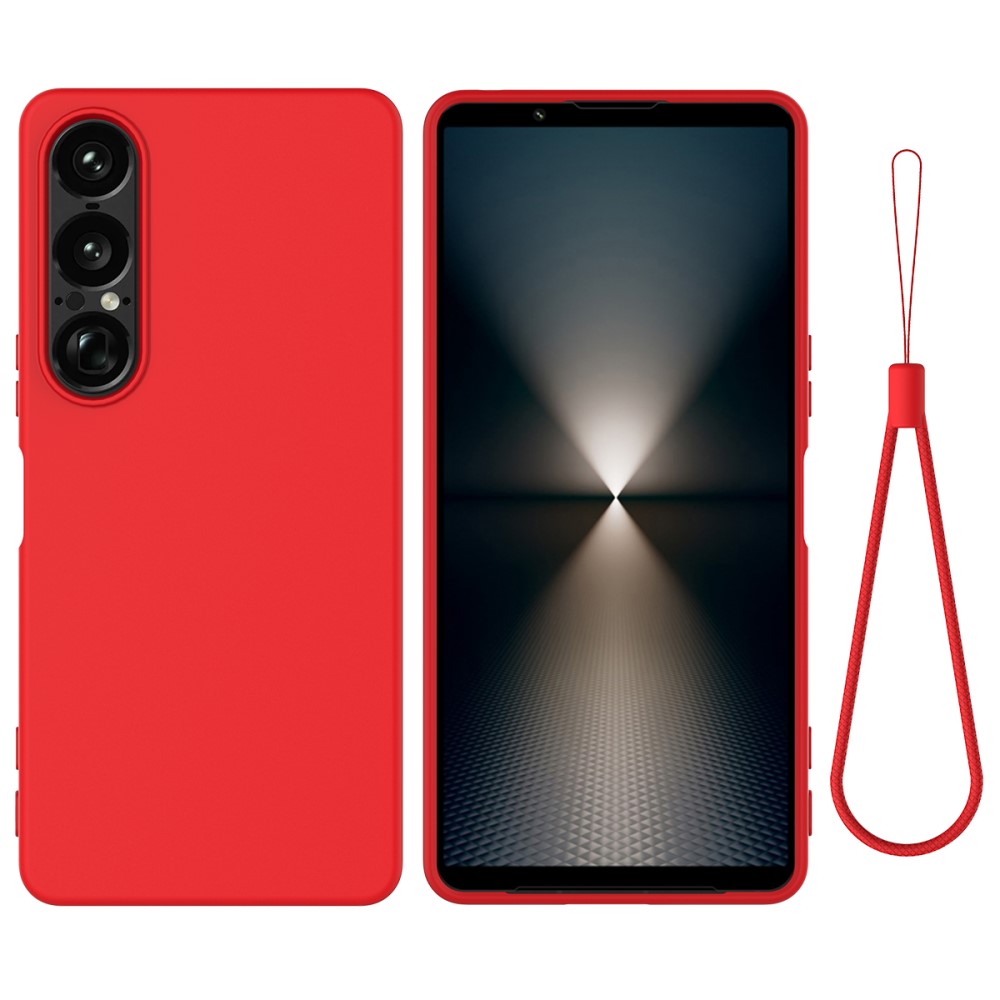  Sony Xperia 1 VII Skal Liquid Silikon Röd - Teknikhallen.se