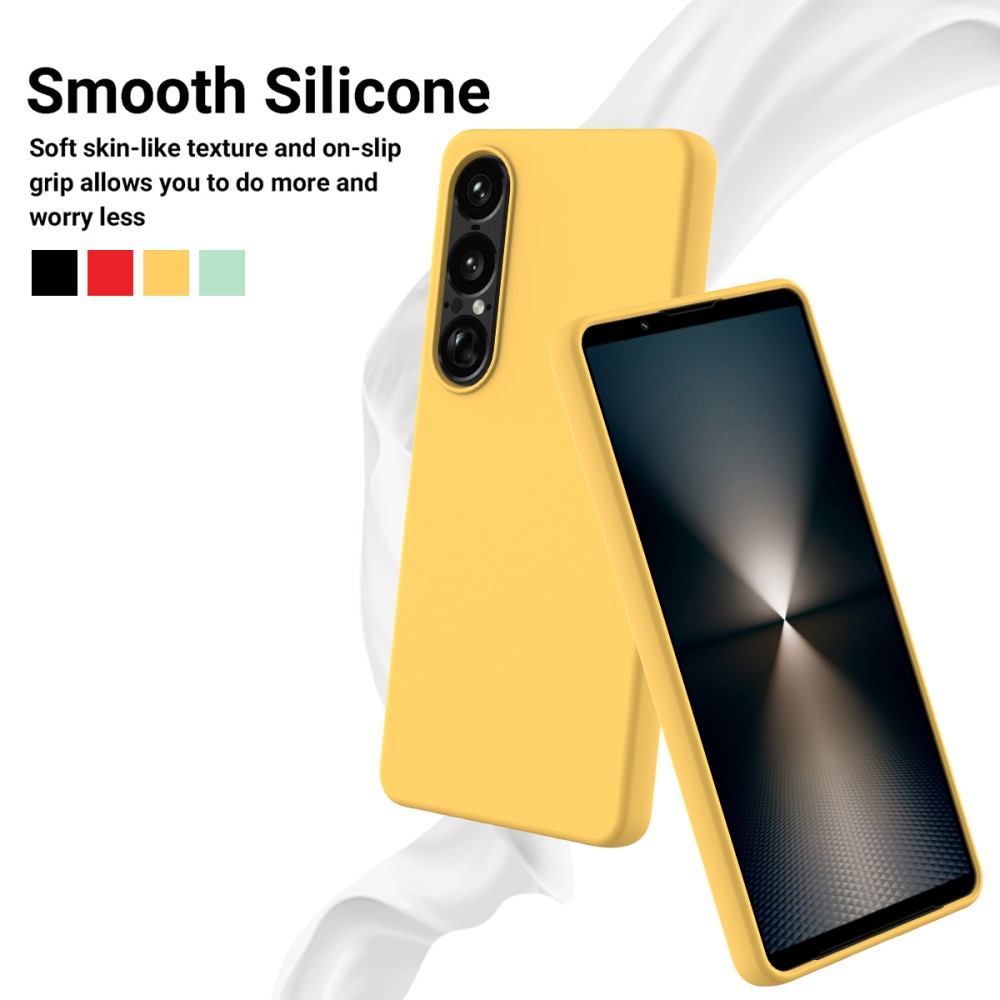  Sony Xperia 1 VII Skal Liquid Silikon Gul - Teknikhallen.se
