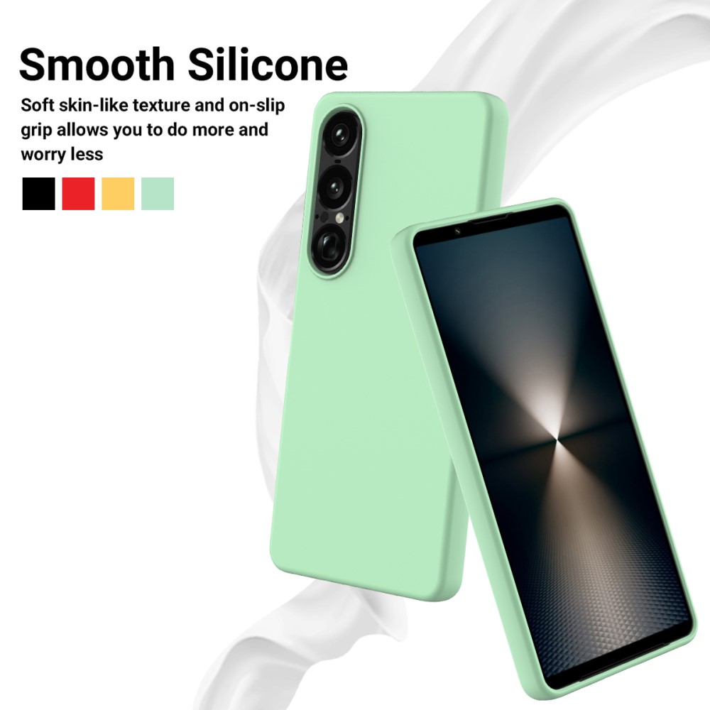  Sony Xperia 1 VII Skal Liquid Silikon Grön - Teknikhallen.se