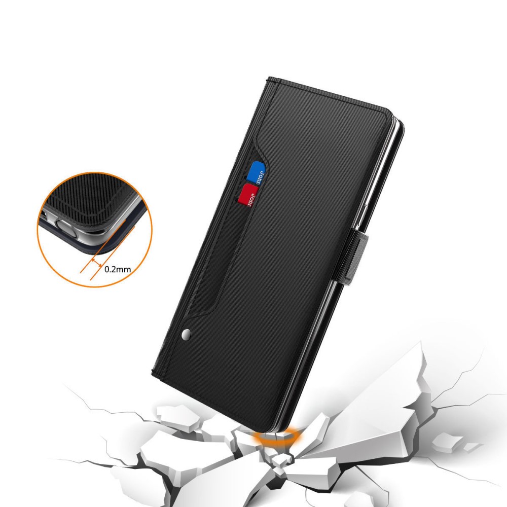  Motorola Edge 60 / 60 Fusion Fodral Med Kortfack Läder Svart - Teknikhallen.se