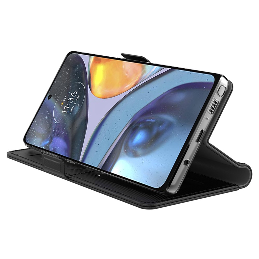 Motorola Edge 60 / 60 Fusion Fodral Med Kortfack Läder Blå - Teknikhallen.se