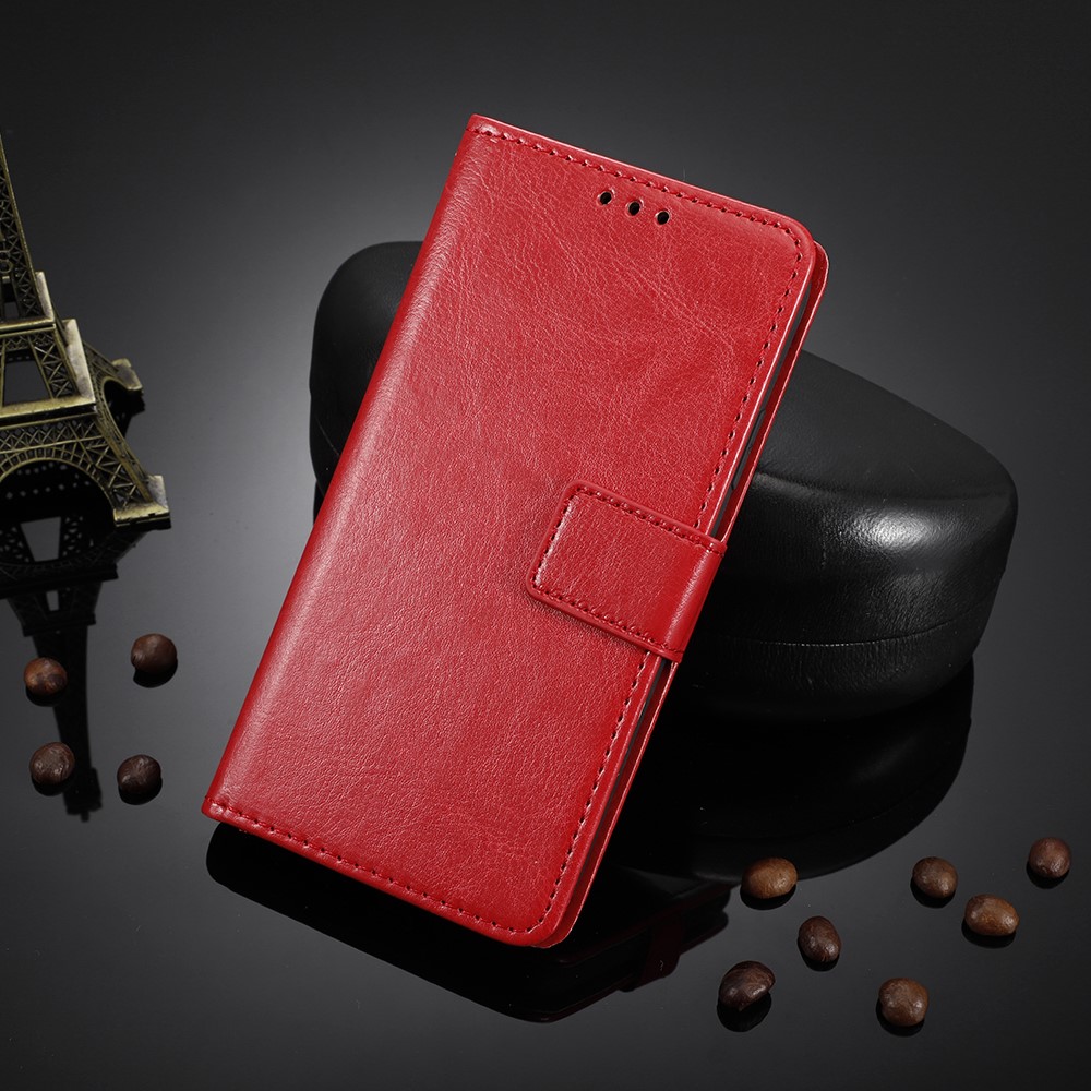  Sony Xperia 1 VII Fodral Crazy Horse Läder Röd - Teknikhallen.se
