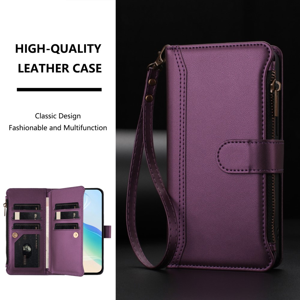  Sony Xperia 1 VII Fodral Multifunktionellt Läder Lila - Teknikhallen.se