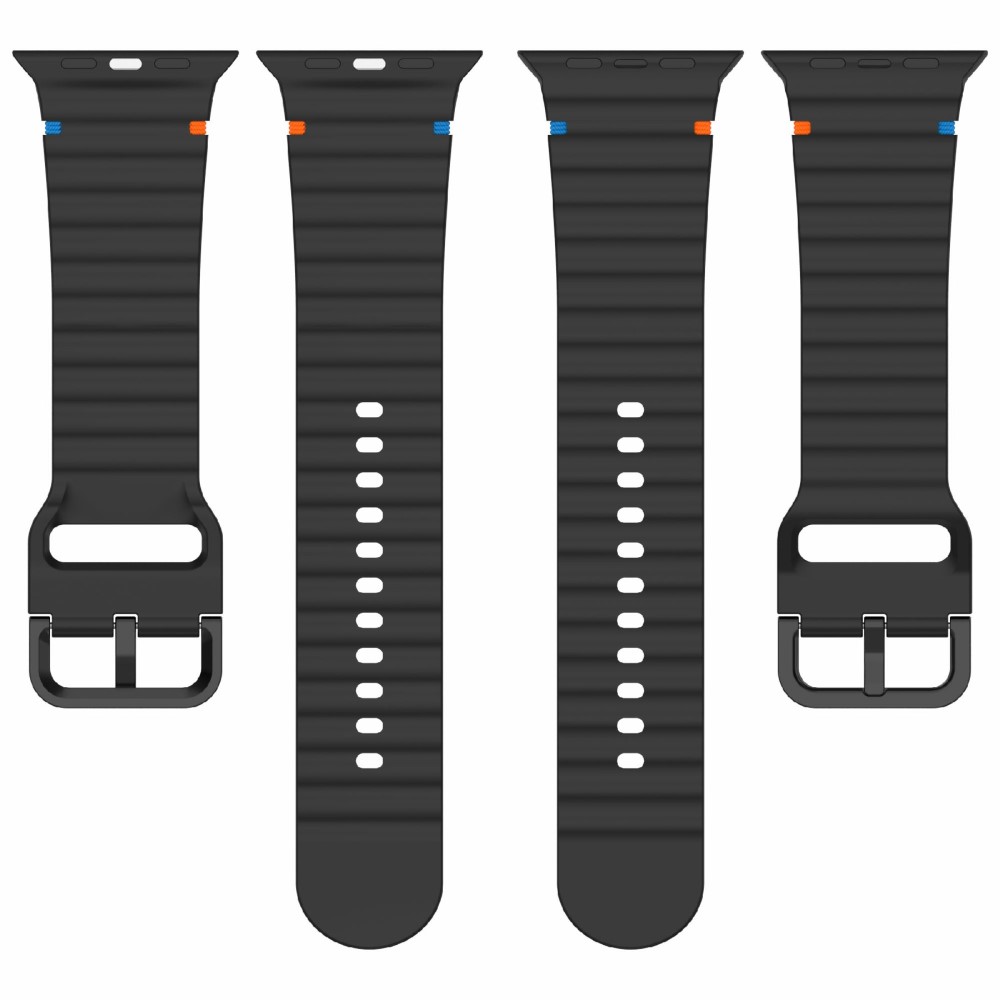  Apple Watch 42/44/45/46/49 mm Armband Silikon Wave Vit - Teknikhallen.se
