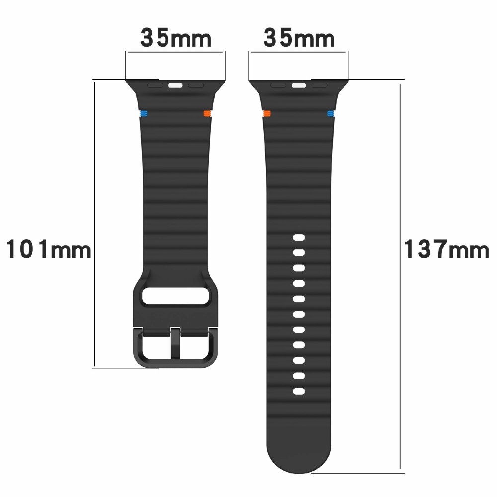  Apple Watch 42/44/45/46/49 mm Armband Silikon Wave Rosa - Teknikhallen.se