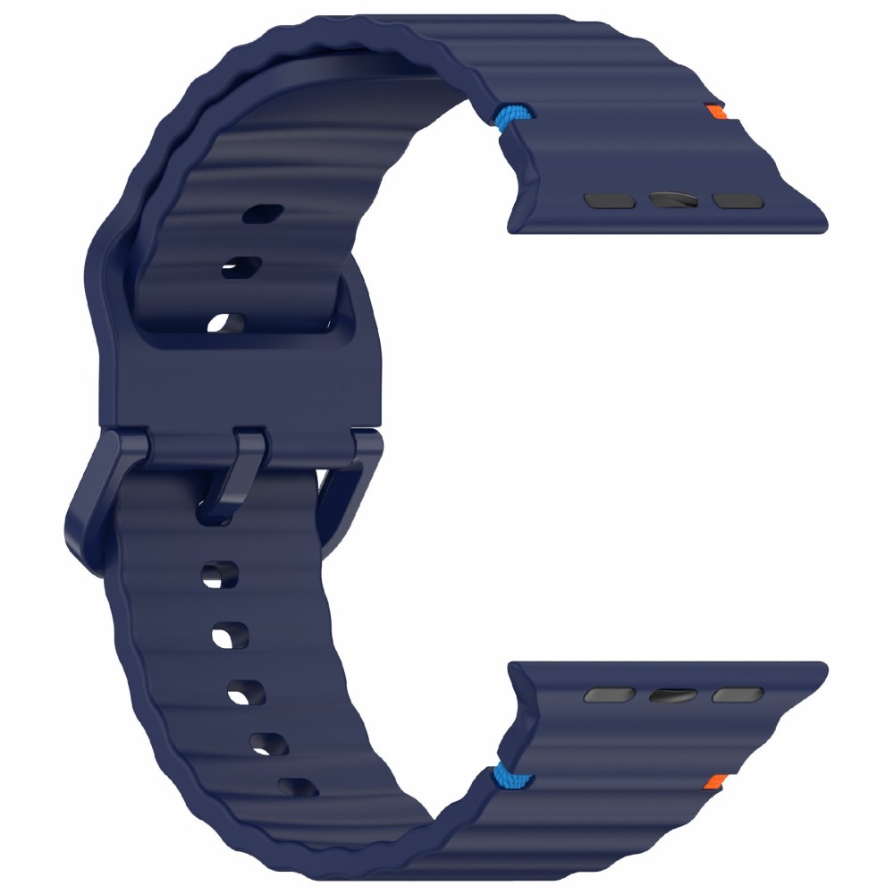  Apple Watch 42/44/45/46/49 mm Armband Silikon Wave Blå - Teknikhallen.se
