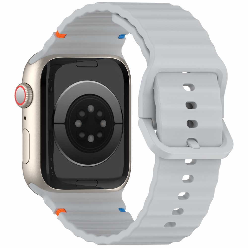  Apple Watch 42/44/45/46/49 mm Armband Silikon Wave Grå - Teknikhallen.se