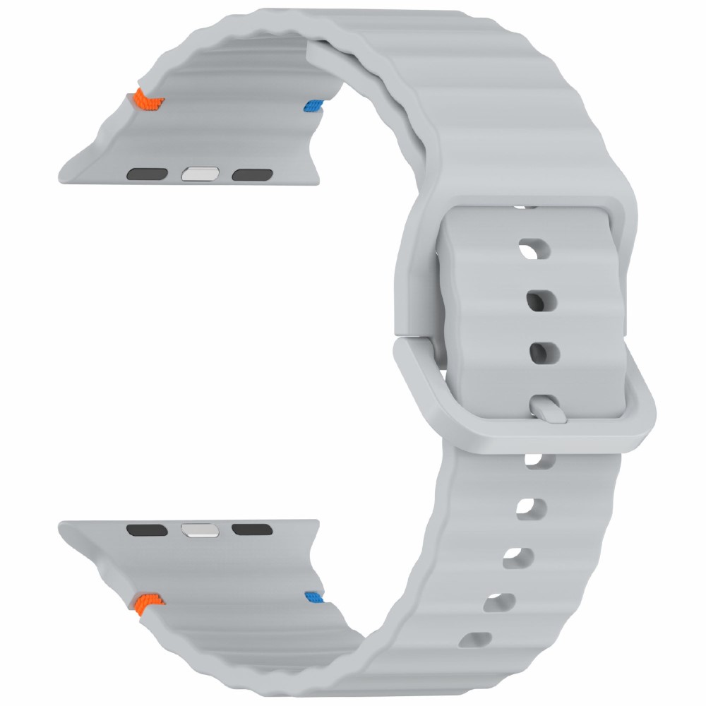  Apple Watch 42/44/45/46/49 mm Armband Silikon Wave Grå - Teknikhallen.se