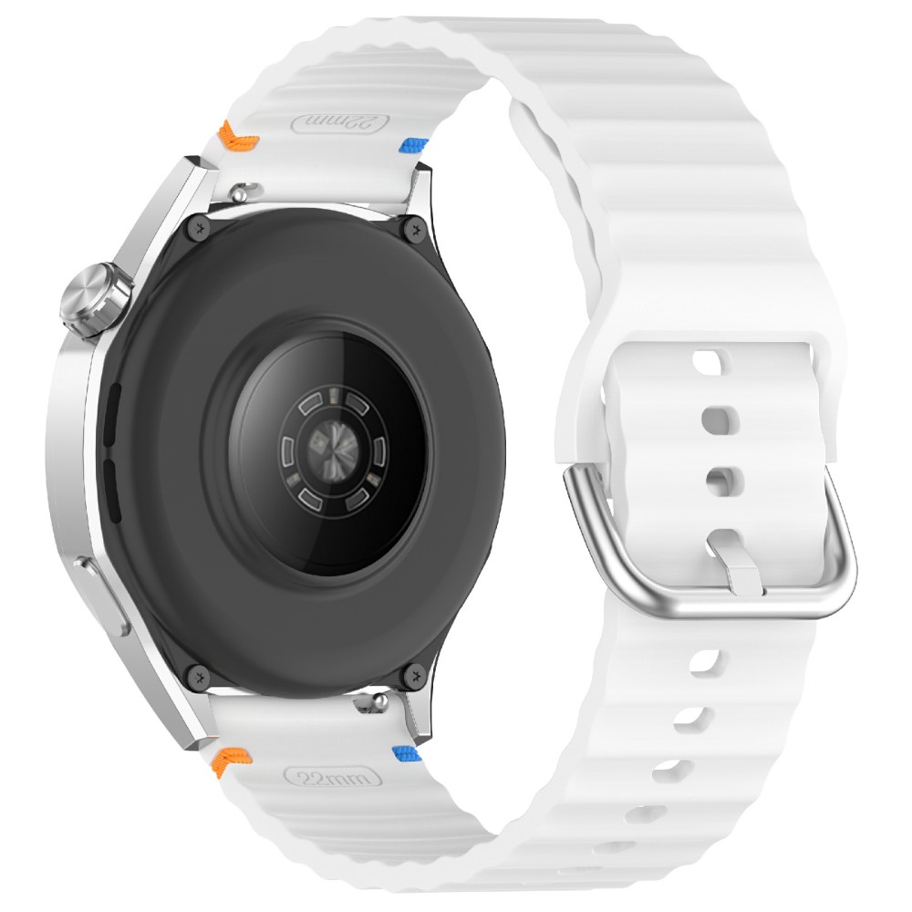  Klockarmband 22 mm Silikon Wave Design Vit - Teknikhallen.se