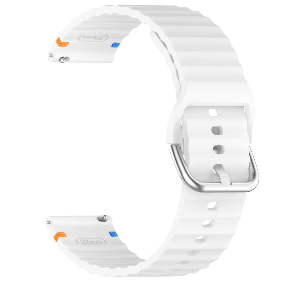  Klockarmband 22 mm Silikon Wave Design Vit - Teknikhallen.se