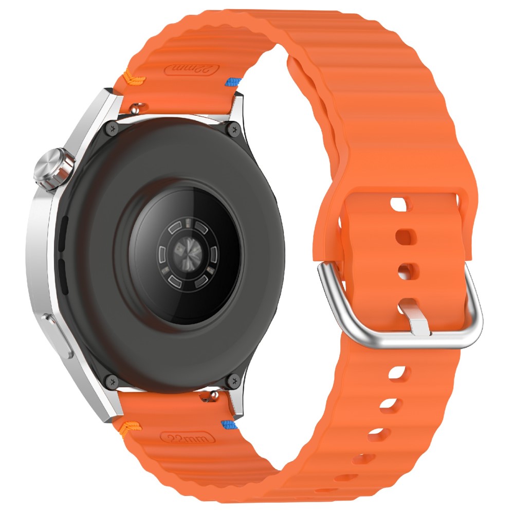  Klockarmband 22 mm Silikon Wave Design Orange - Teknikhallen.se