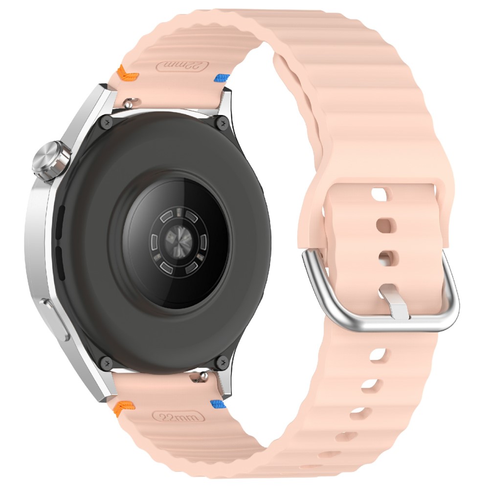  Klockarmband 22 mm Silikon Wave Design Rosa - Teknikhallen.se