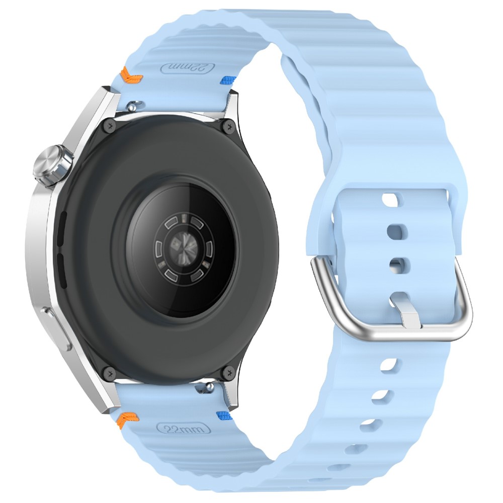  Klockarmband 22 mm Silikon Wave Design Ljus Blå - Teknikhallen.se