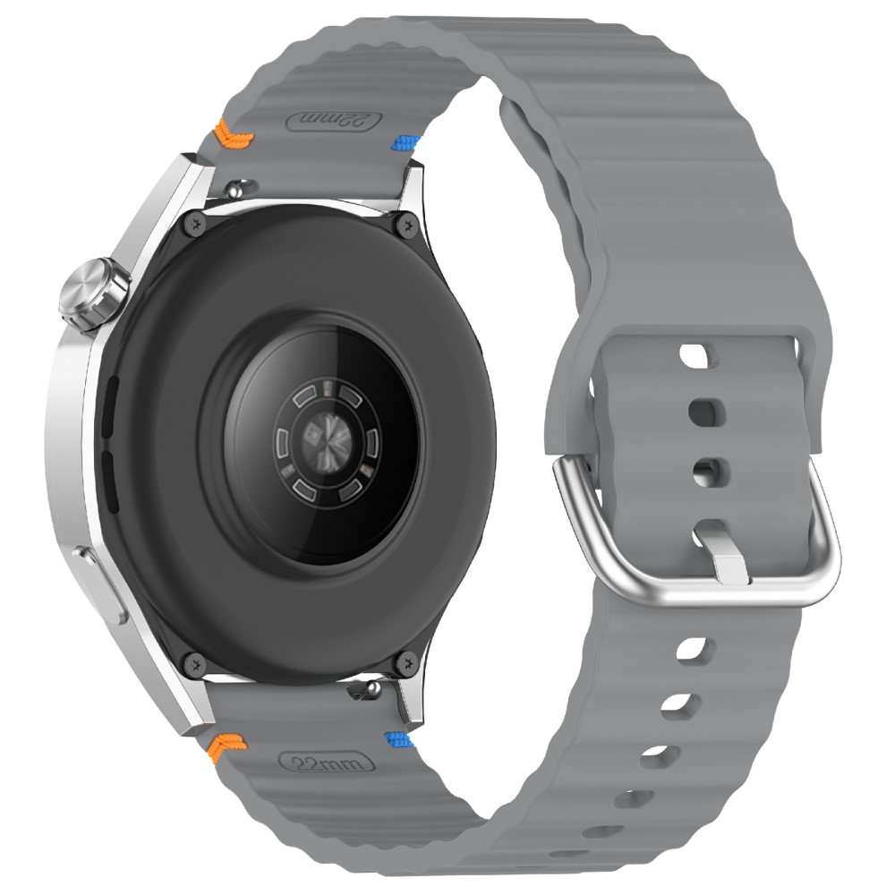  Klockarmband 22 mm Silikon Wave Design Mörk Grå - Teknikhallen.se