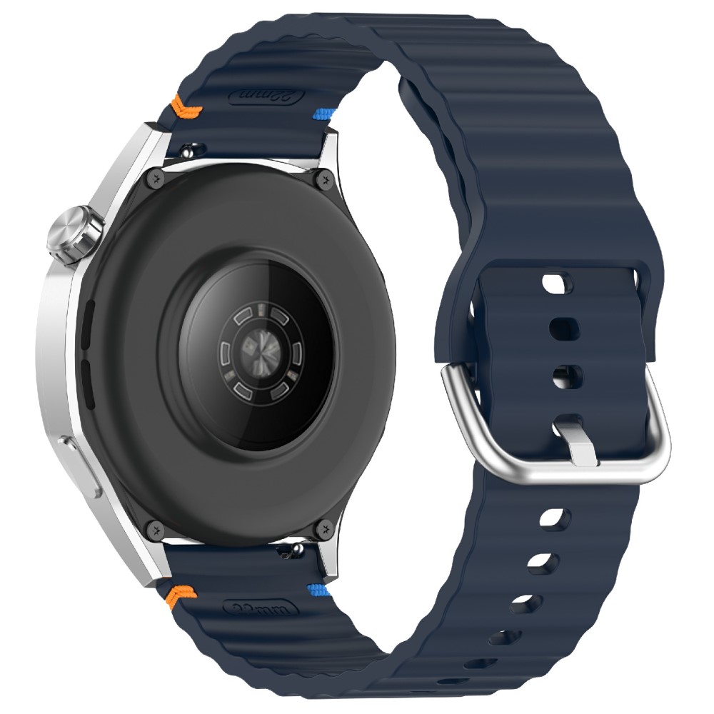  Klockarmband 22 mm Silikon Wave Design Mörk Blå - Teknikhallen.se