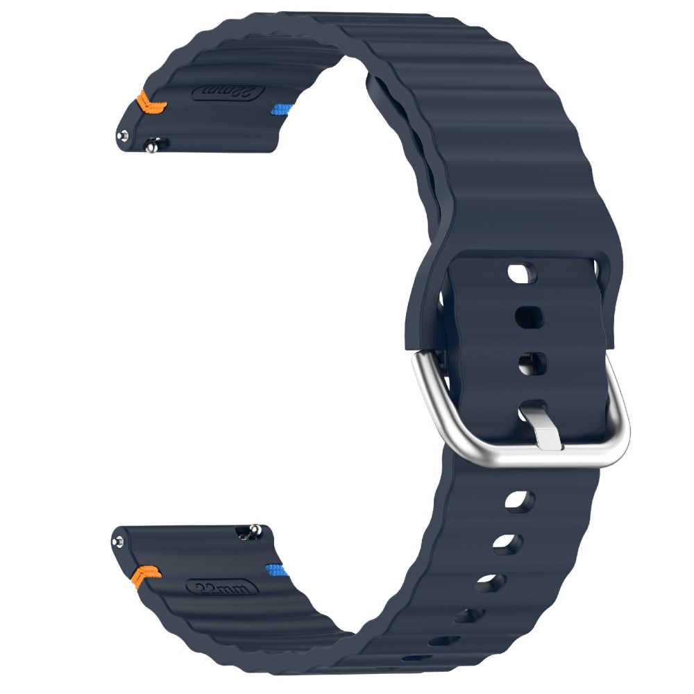  Klockarmband 22 mm Silikon Wave Design Mörk Blå - Teknikhallen.se