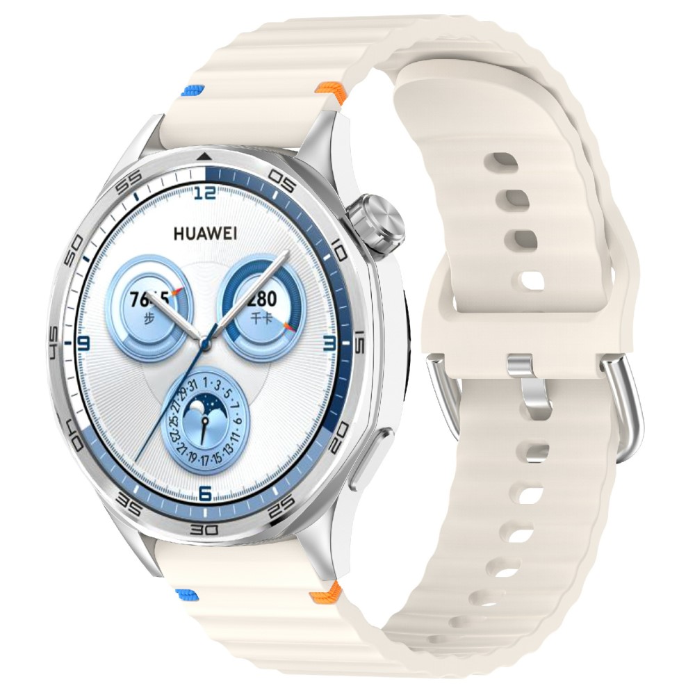  Klockarmband 22 mm Silikon Wave Design Off White - Teknikhallen.se