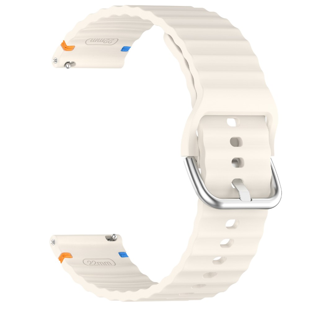  Klockarmband 22 mm Silikon Wave Design Off White - Teknikhallen.se