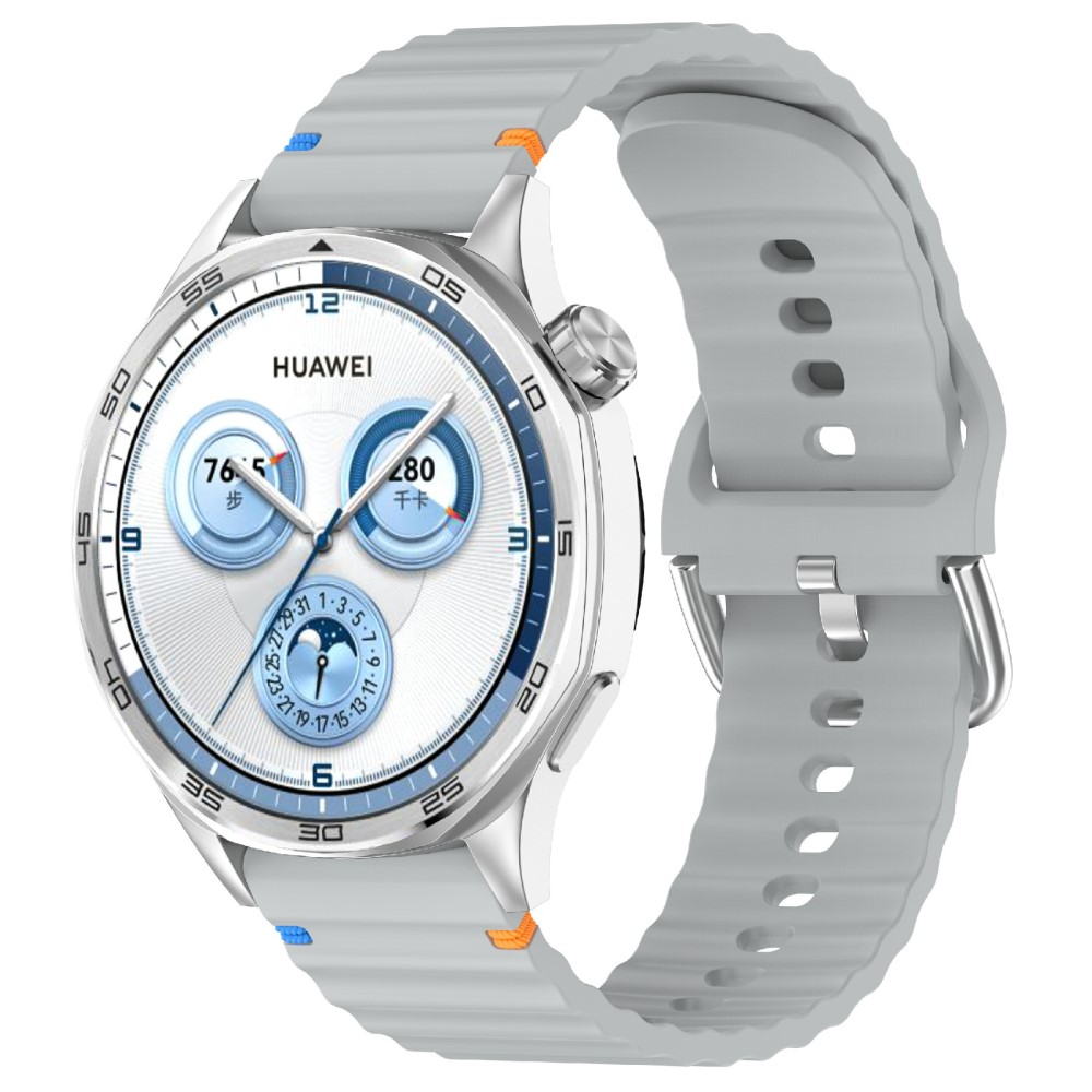  Klockarmband 20 mm Silikon Wave Design Grå - Teknikhallen.se