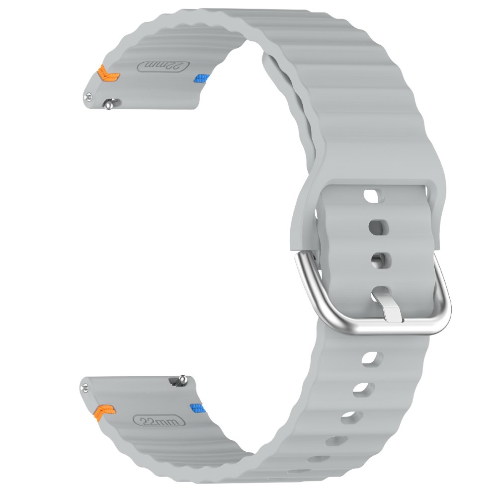  Klockarmband 20 mm Silikon Wave Design Grå - Teknikhallen.se