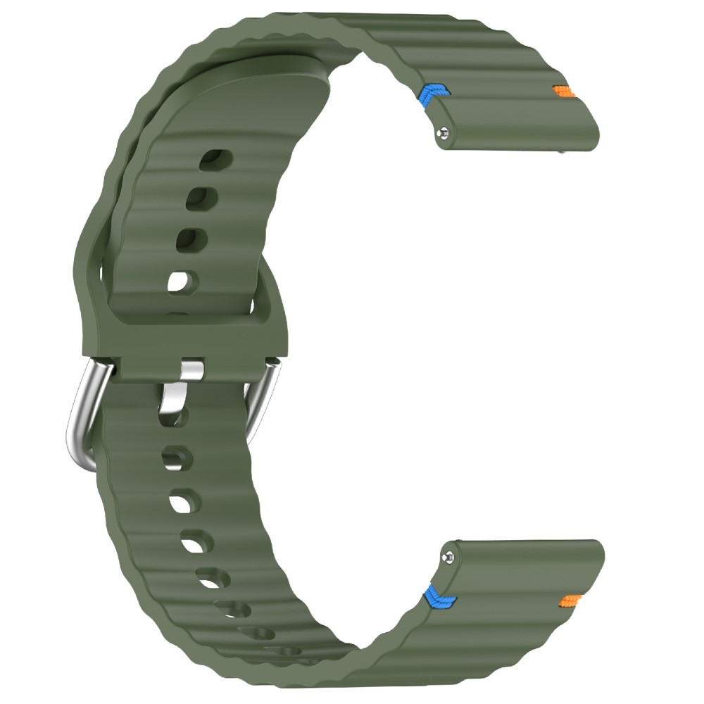  Klockarmband 20 mm Silikon Wave Design Militär Grön - Teknikhallen.se