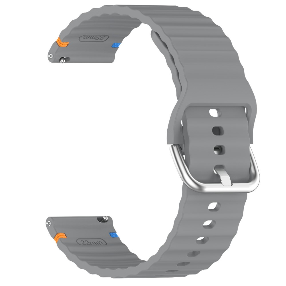  Klockarmband 20 mm Silikon Wave Design Mörk Grå - Teknikhallen.se