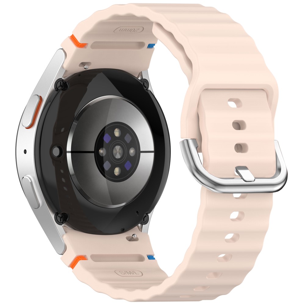  Galaxy Watch 5/5 Pro/6/7/FE Armband Silikon Wave Design Rosa - Teknikhallen.se