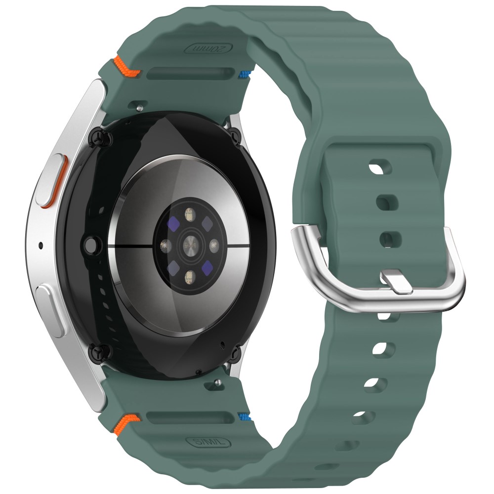  Galaxy Watch 5/5 Pro/6/7/FE Armband Silikon Wave Design Grön - Teknikhallen.se