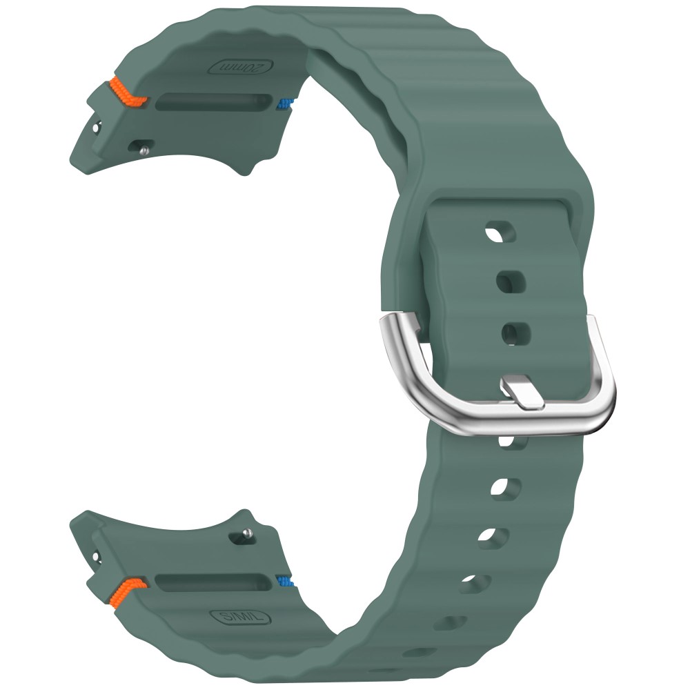  Galaxy Watch 5/5 Pro/6/7/FE Armband Silikon Wave Design Grön - Teknikhallen.se
