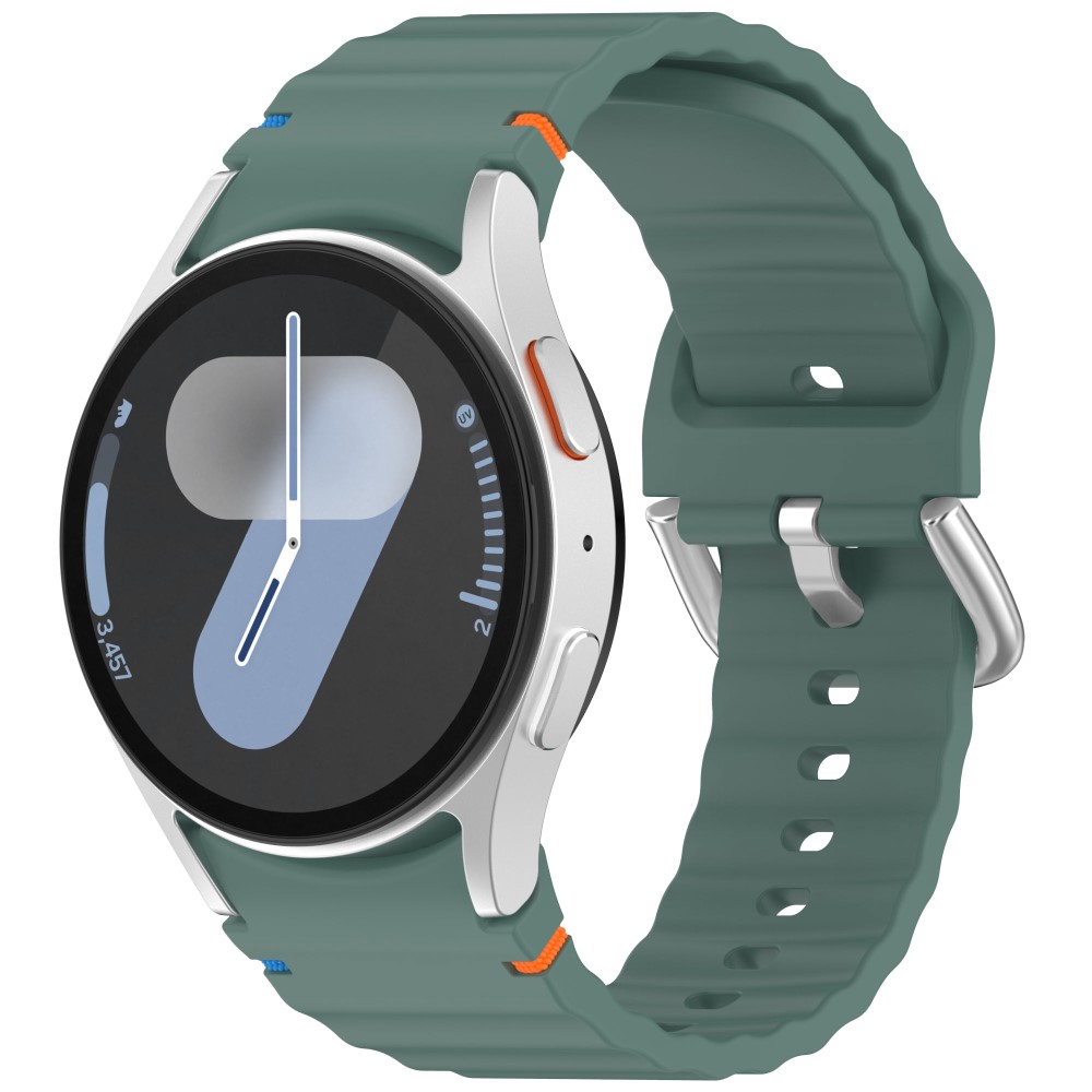  Galaxy Watch 5/5 Pro/6/7/FE Armband Silikon Wave Design Grön - Teknikhallen.se