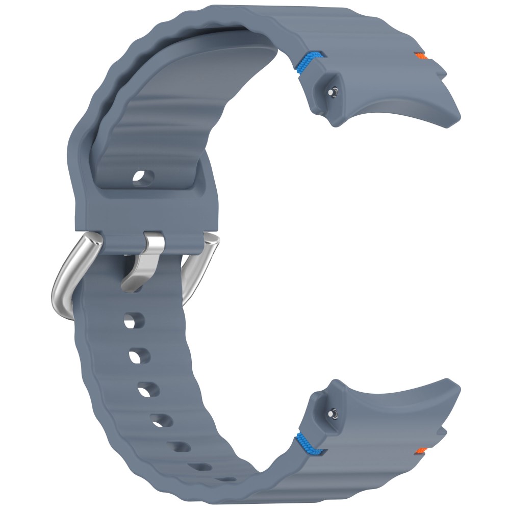  Galaxy Watch 5/5 Pro/6/7/FE Armband Silikon Wave Design Blå - Teknikhallen.se