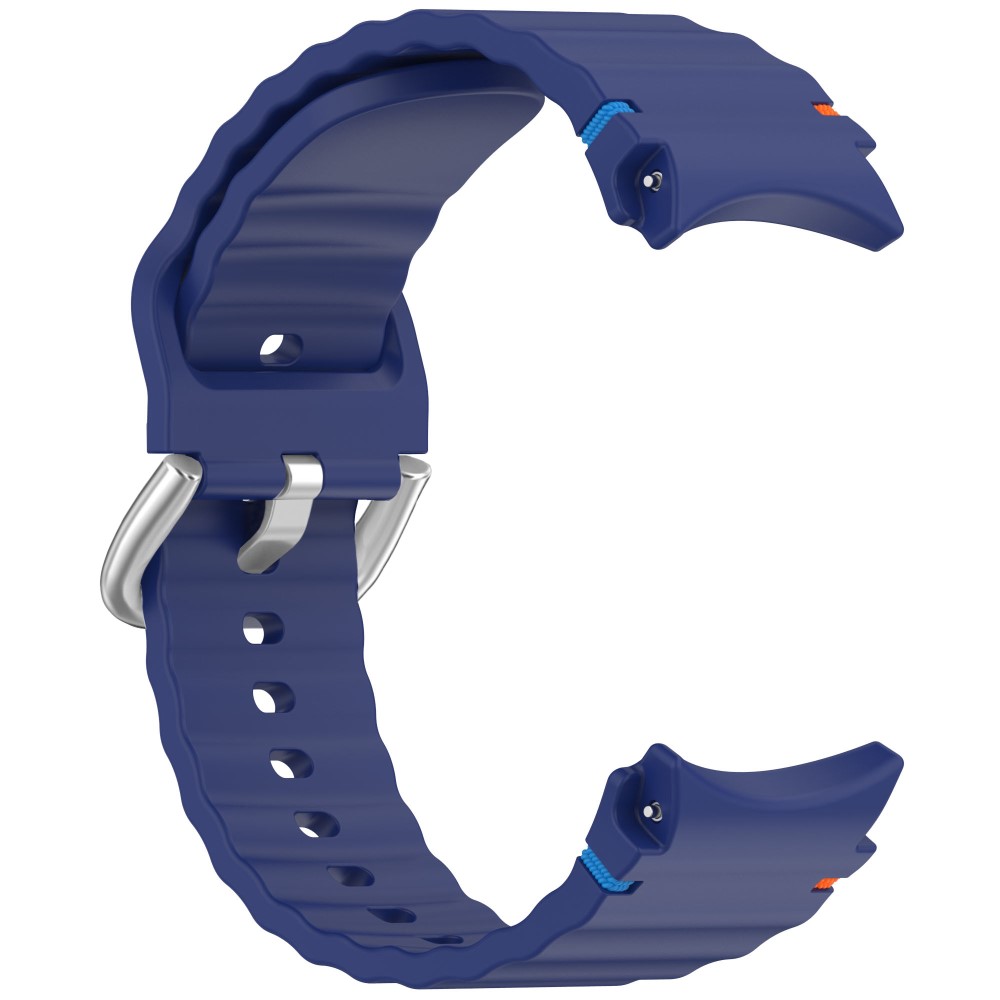  Galaxy Watch 5/5 Pro/6/7/FE Armband Silikon Wave Design Blå - Teknikhallen.se